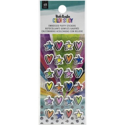 Vicki Boutin Color Study Embossed Puffy Stickers, 48pcs