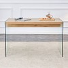 NicBex 47.2" Modern Rectangular Dining Table with Clear Tempered Glass Legs for Kitchen - 4 of 4