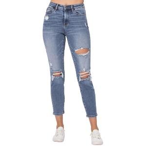 Women's Destroyed Slim Fit Jean - Judy Blue - 1 of 4