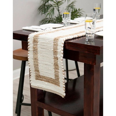 Unique Loom Chindi Jute Border Indoor Hand Made Area Rug