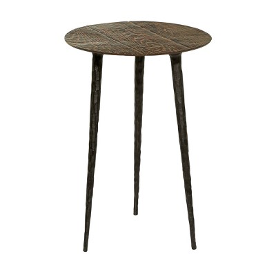 Rustic Wood Grain Accent Table Brown - Olivia & May