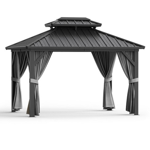 Outdoor Patio Gazebo - Aluminum Alloy + Iron Plate, Aluminum Double Roof Eaves, 10x12FT - image 1 of 4