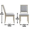 Solid Asian Hardwoods and Fabric Armless Side Chair (Set of 2) with 5" Memory Foam, Kiln-Dried Wood, and Hand-Stained Wheat Finish - 3 of 4