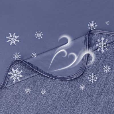 Navy Reversible Cooling Throw Blanket for Hot Sleepers