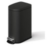 2.6 Gallon / 10 Liter Metal Bathroom Trash Can with Lid, Slim Waterproof Garbage Can for Bedroom, Small Step-on Trash Bin with Inner Bucket - 2 of 4