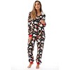 Just Love Womens One Piece Winter Holiday Adult Bodysuit Faux Shearling Lined Hoody Xmas Pajamas - 2 of 4