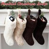 Neutral Stockings 4 Pcs 21 Inch Large Plush Faux Rustic Farmhouse Xmas Stockings Bulk Personalized with Name Tags Modern Brown - 4 of 4