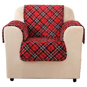 Furniture Flair Tartan Plaid Chair Furniture Protector Red - Sure Fit
