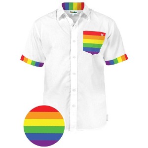 Tipsy Elves Men's Pocket O' Pride Button Down Shirt: Size Small - 1 of 2