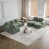 Modern Curved Chenille Sectional Sofa with 2 Chaise Lounges, Convertible L-Shaped 6-Seat Modular Couch for Living Room & Bedroom–The Pop Home - 2 of 4