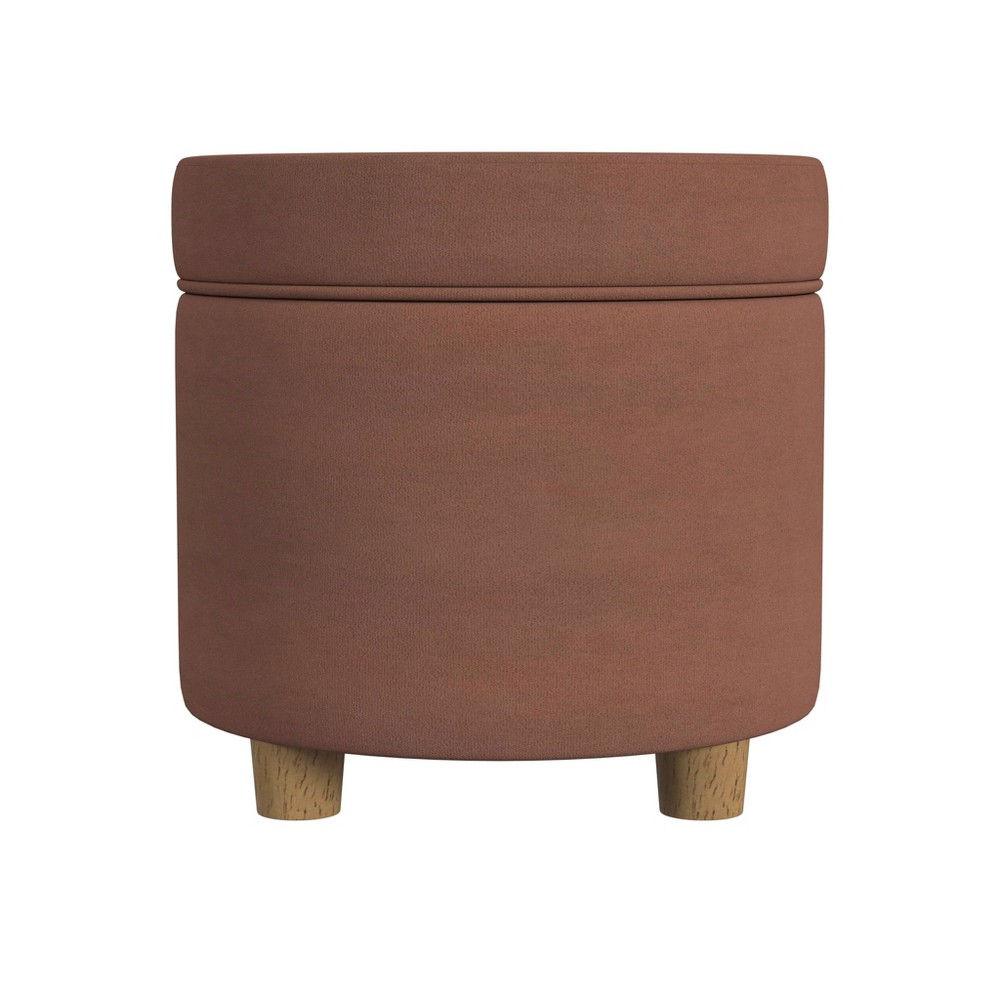 Photos - Pouffe / Bench Round Storage Ottoman Spice - HomePop