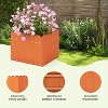 Angel Sar 2 Pack Square Planter Box, Outdoor Indoor Plant Pots with Drainage Gaps, HDPE Weatherproof Garden Box - 4 of 4