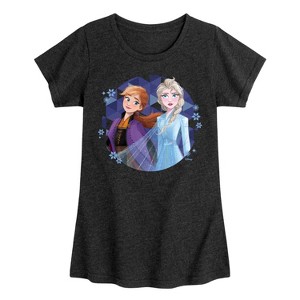 Girls' - Frozen 2 - Anna & Elsa Fitted Short Sleeve Graphic T-Shirt - 1 of 4