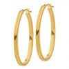 Black Bow Jewelry 3mm x 43mm 14k Yellow Gold Polished Flat Tube Large Oval Hoop Earrings - 2 of 4
