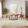 Boho Vintage Floral Rug Stain Resistant Low Pile Non Slip Soft Thin Carpet For Bedroom Room Kids Playroom Office Decor Indoor Carpet - 4 of 4
