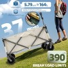 YONWAY Heavy Duty Collapsible Utility Beach Wagon Cart with 6.8" All-Terrain Wheels,Adjustable Handle & Drink Holders for Shopping, Camping,Outdoor - 2 of 4