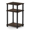Furinno 3-Tier Reversible Sofa Side End Table W/Open Storage Shelf,Walnut - 3 of 4