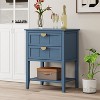 NicBex Modern American Farmhouse End Table with 2 Drawers & Bottom Shelf,Rustic Side Table,Console Table for Bedroom,Living Room - 2 of 4