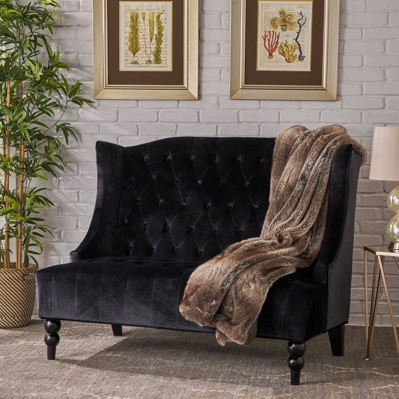 Leora Winged Loveseat - Christopher Knight Home, 3 of 9