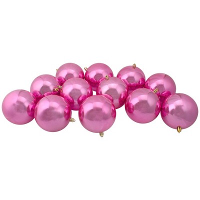 Northlight 12ct Shatterproof Shiny Christmas Ball Ornament Set 4" - Pink