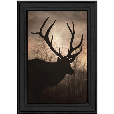 HomeRoots Elk Sunrise Black Framed Print Wall Art