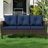 UPTIOT 3-person Patio Rattan Sofa With Wide Armrests - 4 of 4