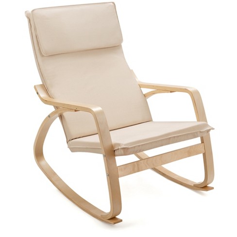 Costway Modern Bentwood Rocking Chair, Rocker Arm Chair