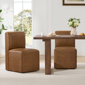 Spruce&Spring Upholstered Dining Chairs with Casters Set of 2 - 1 of 4