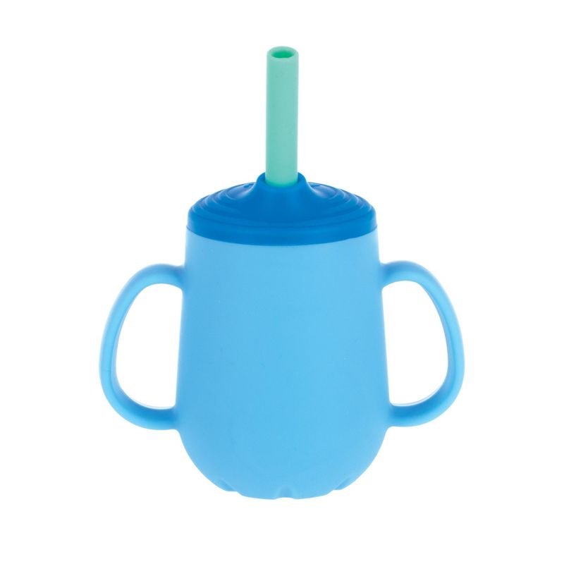 Nuby 4oz 2 Handle Silicone Cup with Spout Lid - Boy, 3 of 8