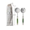 Storied Home 2-Piece Stainless Steel Salad Servers with Marbled Resin Handles, Green and White - 2 of 2