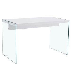 NicBex 43.3 Inch Rectangle Coffee Table with MDF Tabletop and Tempered Glass Legs for Living Room,Bedroom - 1 of 4