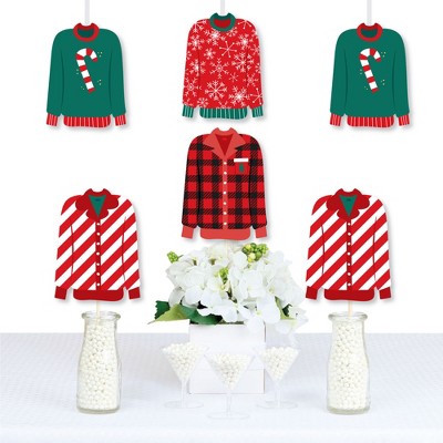 Big Dot of Happiness Christmas Pajamas - Decorations DIY Holiday Plaid PJ Party Essentials - Set of 20