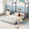 NicBex Kids Montessori Bed with House-shaped Headboard,Floor Bed with Semi-fence Design,Twin/Fill Size Toddler bed for Bedroom,Gray/White/Brown - 2 of 4