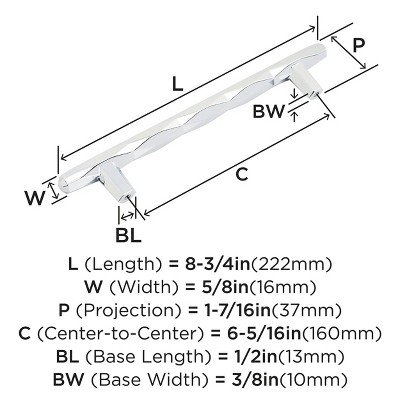 St. Vincent Polished Chrome 8.75" Bar Pull with Mounting Hardware