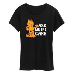 Women's - Garfield - Ask Me If I Care Short Sleeve Graphic T-Shirt - 1 of 4