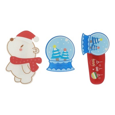 Unique Bargains Christmas Hair Clips Crystal Ball for Christmas 2.17"x1.57" Red Blue 1 Set