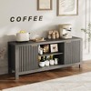 GustoWave TV Console Table for up to 65 Inch TVs, Mid Century Modern TV Stand with Storage Cabinets & Open Shelves - 3 of 4