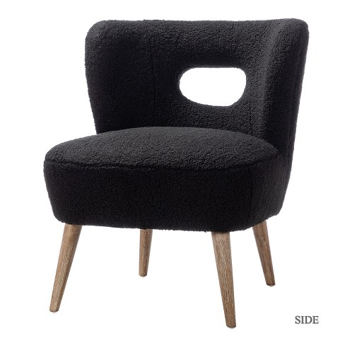 Inès Accent Chair Upholstery Fluffy Fabric Barrel Chair Living Room | Karat Home - image 1 of 4