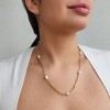 Adornia 14k Gold Plated Freshwater Pearl Station Paper Clip Chain Necklace - 2 of 4
