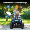 2 Seater Ride On ATV for Kids, 24V Ride On Toy Car with LED Lights, Music, 4 Wheeler Electric Car Battery Powered for Boys Girls, Blue - 2 of 4