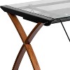 Emma and Oliver Glass Computer Desk-Pull-Out Keyboard Tray & Crisscross Frame - 4 of 4