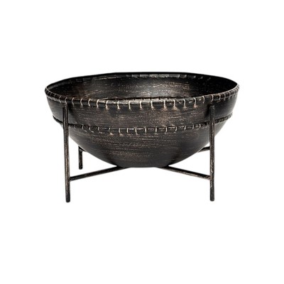 HomeRoots Set of Two Black Metal Decorative Bowl