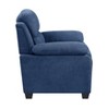 XIYUYEU Sofa Chair Textured Fabric Channel Upholstered Plush Seating Chair Armchair with Pillows, Blue - 2 of 4