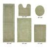 Edge Bath Rug 100% Premium Cotton Ultra-Soft Water Absorbent Tufted Solid Reversible 5 Piece Bathroom Rug Set for Machine Washable Bathmat - 2 of 4