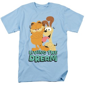 Garfield Movie Odie And Garfield Adult T-Shirt Light Blue - 1 of 4