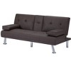 DOMETOUR 66.1" Futon Sleeper Sofa Bed for Living Room, PU Leather Adjustable Backrest Convertible Sofa - 4 of 4