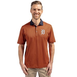 Detroit Tigers Cutter & Buck Virtue Eco Pique Micro Stripe Recycled Mens Polo - 1 of 1