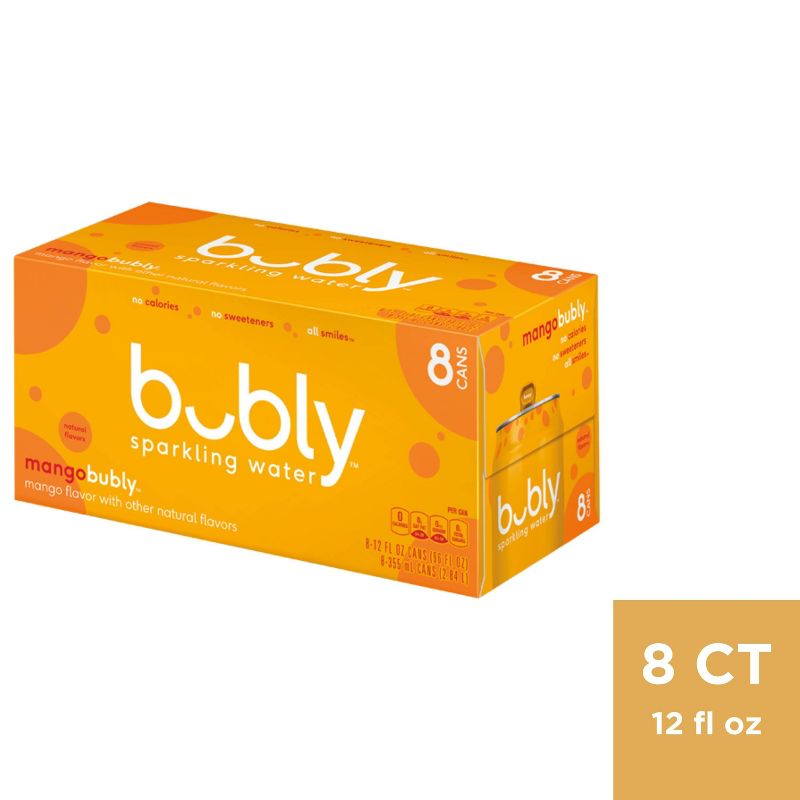 bubly Mango Sparkling Water - 8pk/12 fl oz Cans, 1 of 10