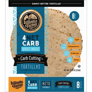 La Tortilla 4 Net Carb Whole Wheat Tortillas - 11.85oz / 8ct - 1 of 4