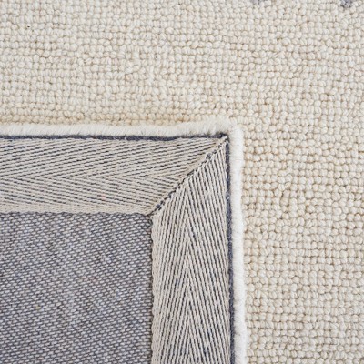 Ivory and Beige Hand-Tufted Wool Rectangular Area Rug, 5'x8'